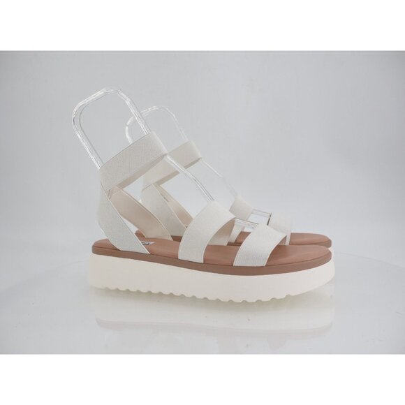 Steve Madden Adele Sandals White Stretchy Platform Gladiator Vegan Slip on 11M - Picture 1 of 11